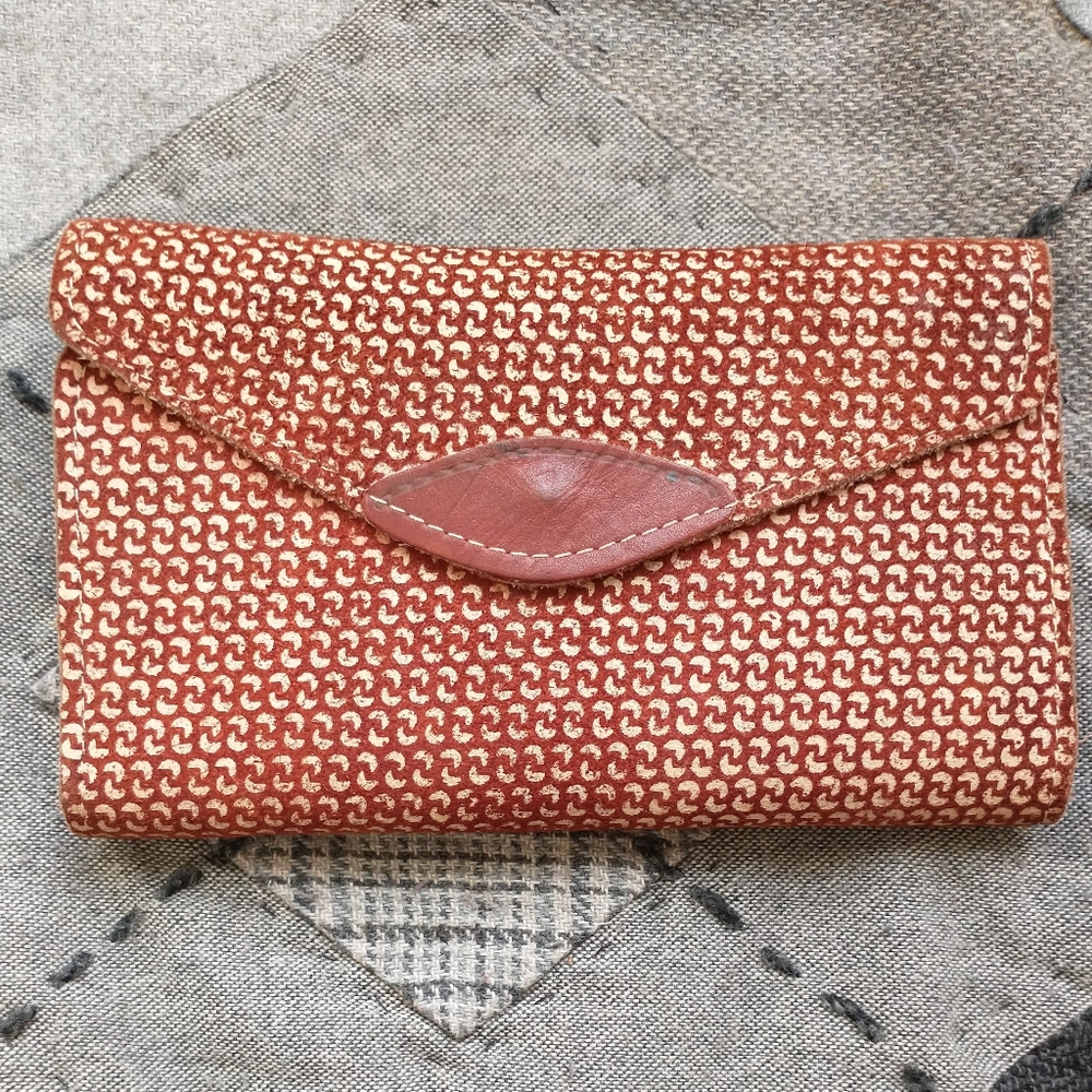 Vintage Suede Checkbook Wallet